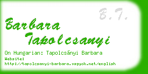 barbara tapolcsanyi business card