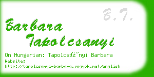 barbara tapolcsanyi business card